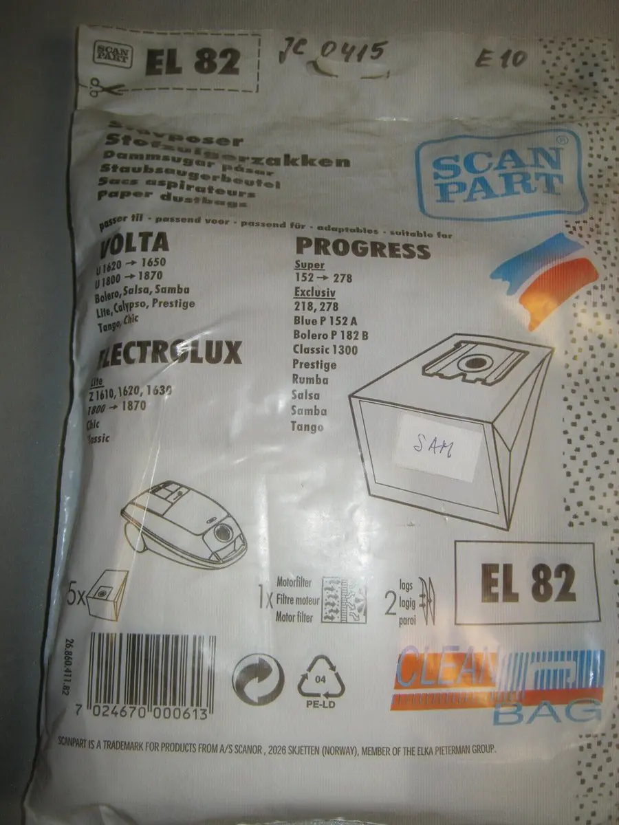 Cleanbag Volta Electrolux EL82 Stofzuigerzakken - 6 Stuks