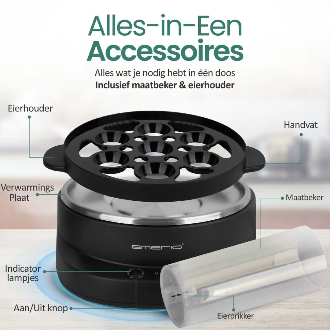 Emerio Eierkoker EB-131811.1 350W - 7 Eieren - Zwart - afbeelding 6 van 6