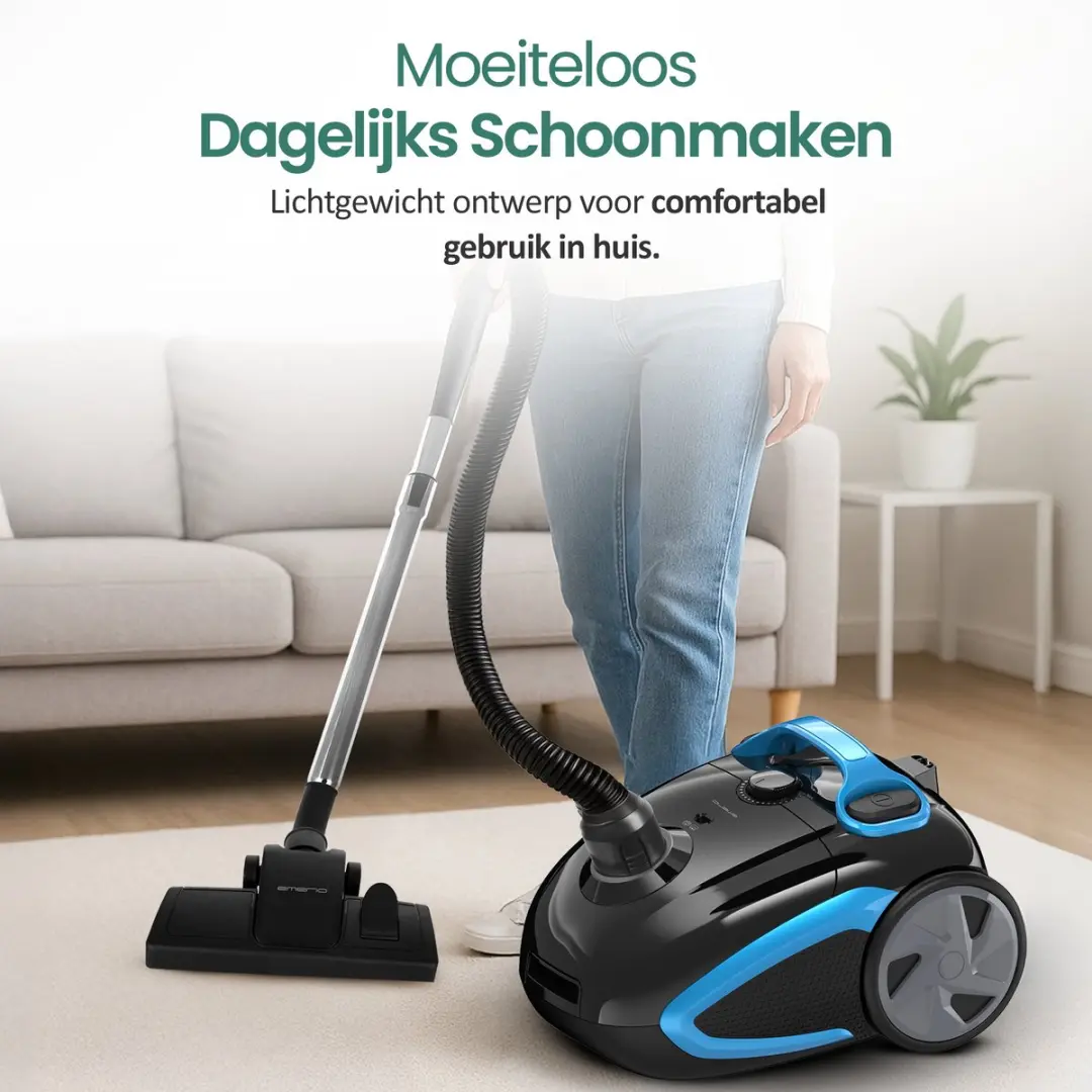 Emerio VE-112682.8 Stofzuiger 800W - 2,5L - HEPA10 - Zwart/Blauw - afbeelding 6 van 6