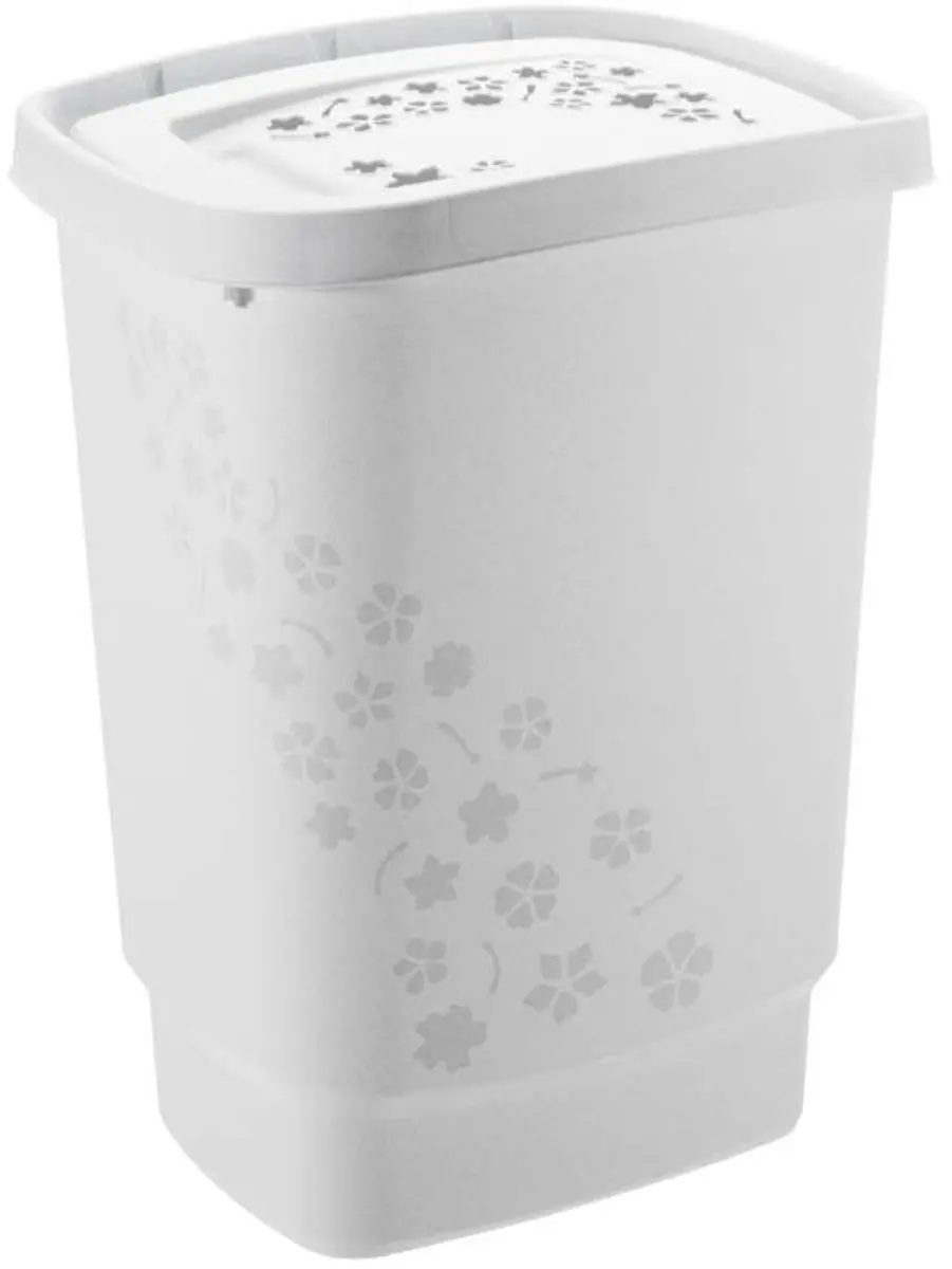 Rotho Wasbox Design 55L Flowers - Grijs