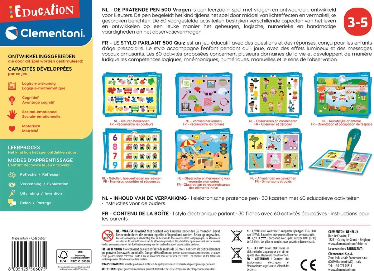 Clementoni Pratende Pen Educatief Observatie Spel 56607 - Multikleur