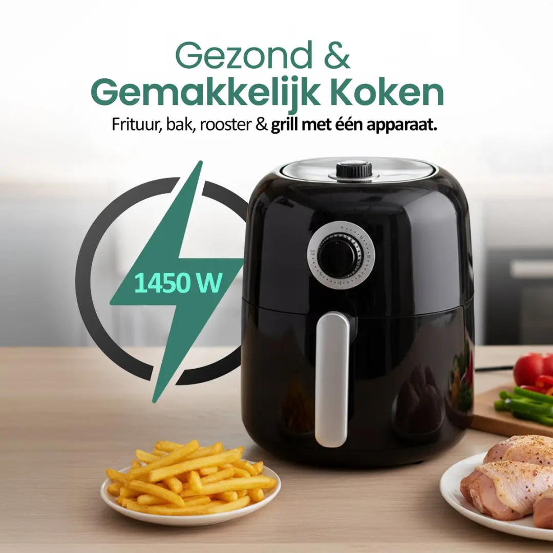 Emerio AF-125770 Airfryer 1450W - 3.2L - Zwart
