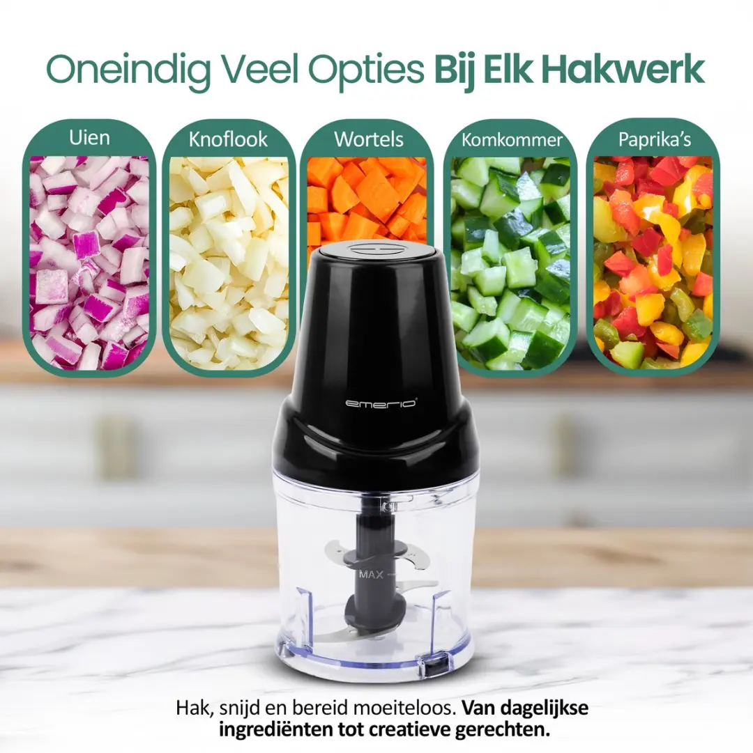 Emerio MC-132890 Hakmolen 500ml - 400W - Zwart