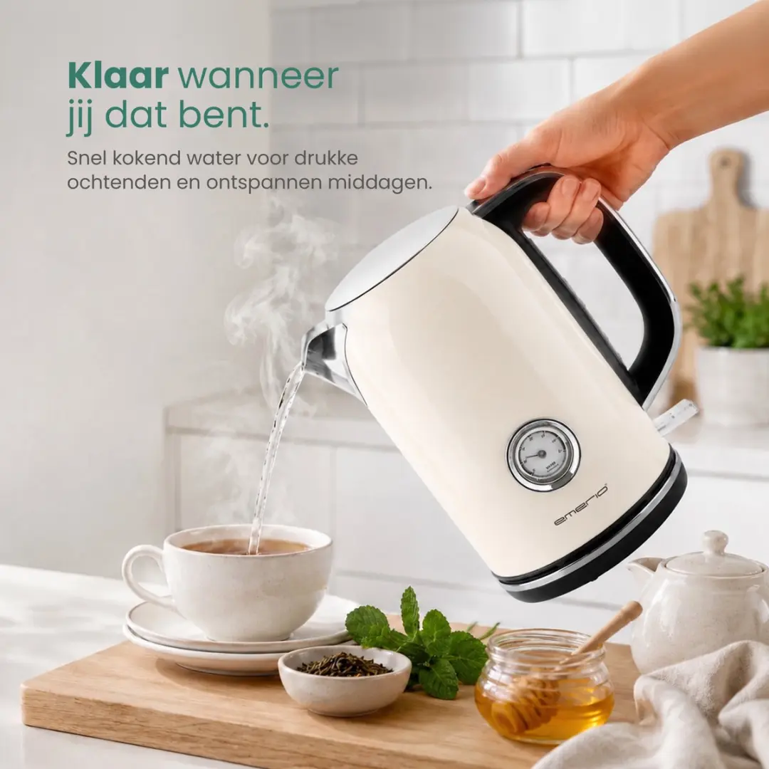 Emerio Retro Waterkoker WK-133282.1 1.7L - 2200W - Crème