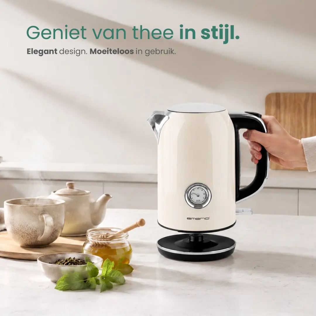 Emerio Retro Waterkoker WK-133282.1 1.7L - 2200W - Crème