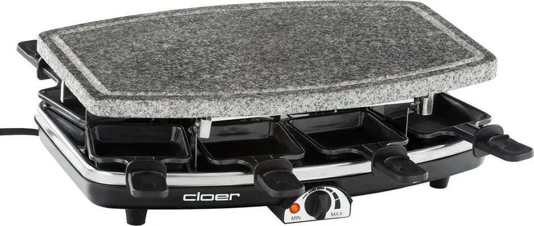 Cloer 6430 Steen-/Raclettegrill 1200W - 8 Personen