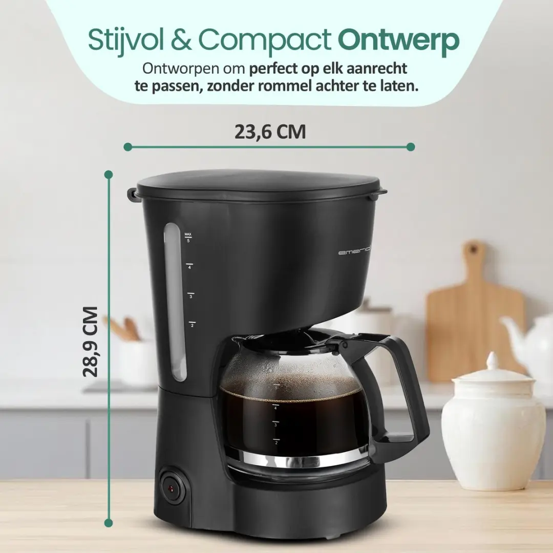 Emerio CME-116801 Compact Koffiezetapparaat 12 Kopjes - 0,6L - Zwart