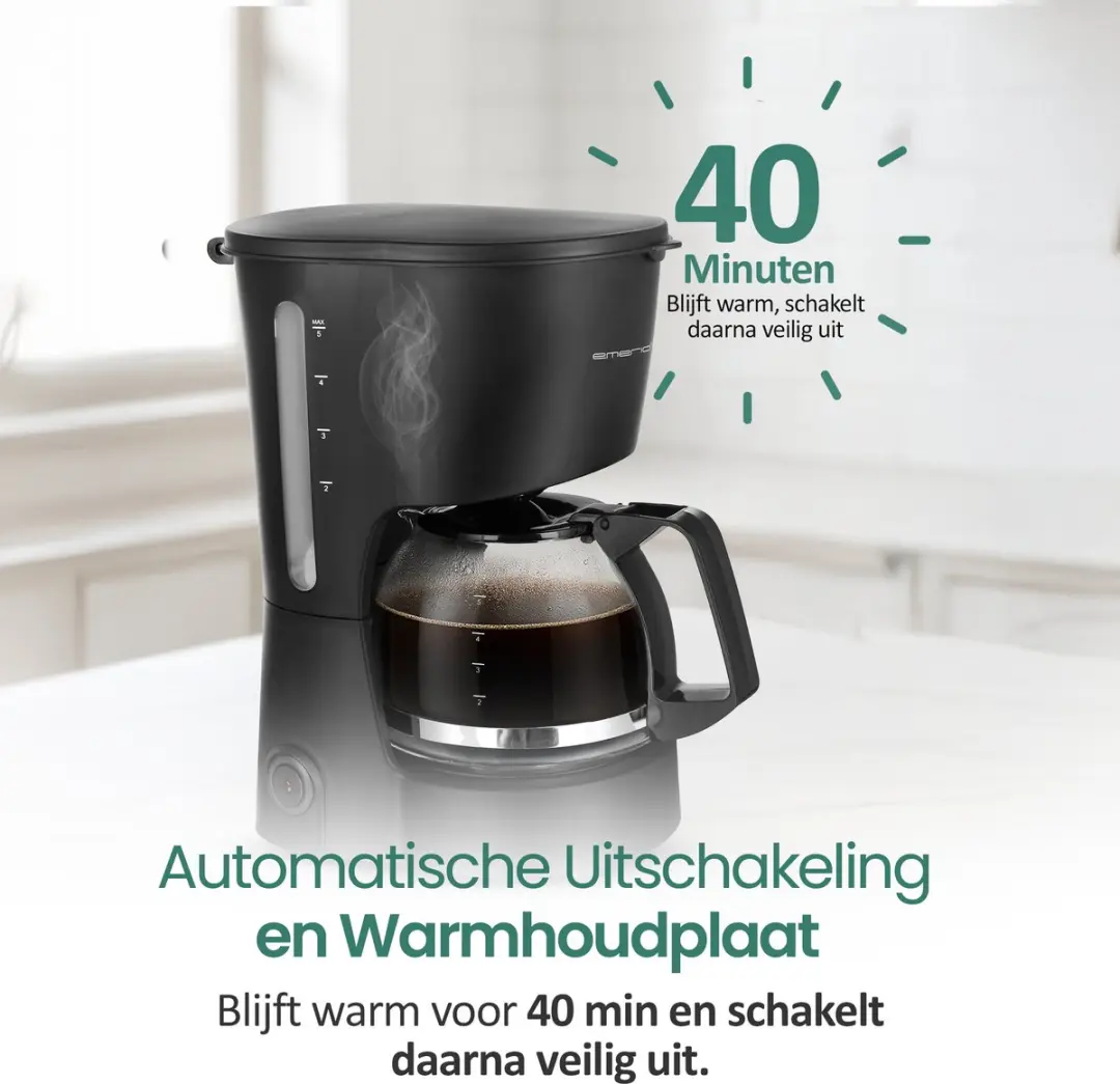 Emerio CME-116801 Compact Koffiezetapparaat 12 Kopjes - 0,6L - Zwart - afbeelding 6 van 6