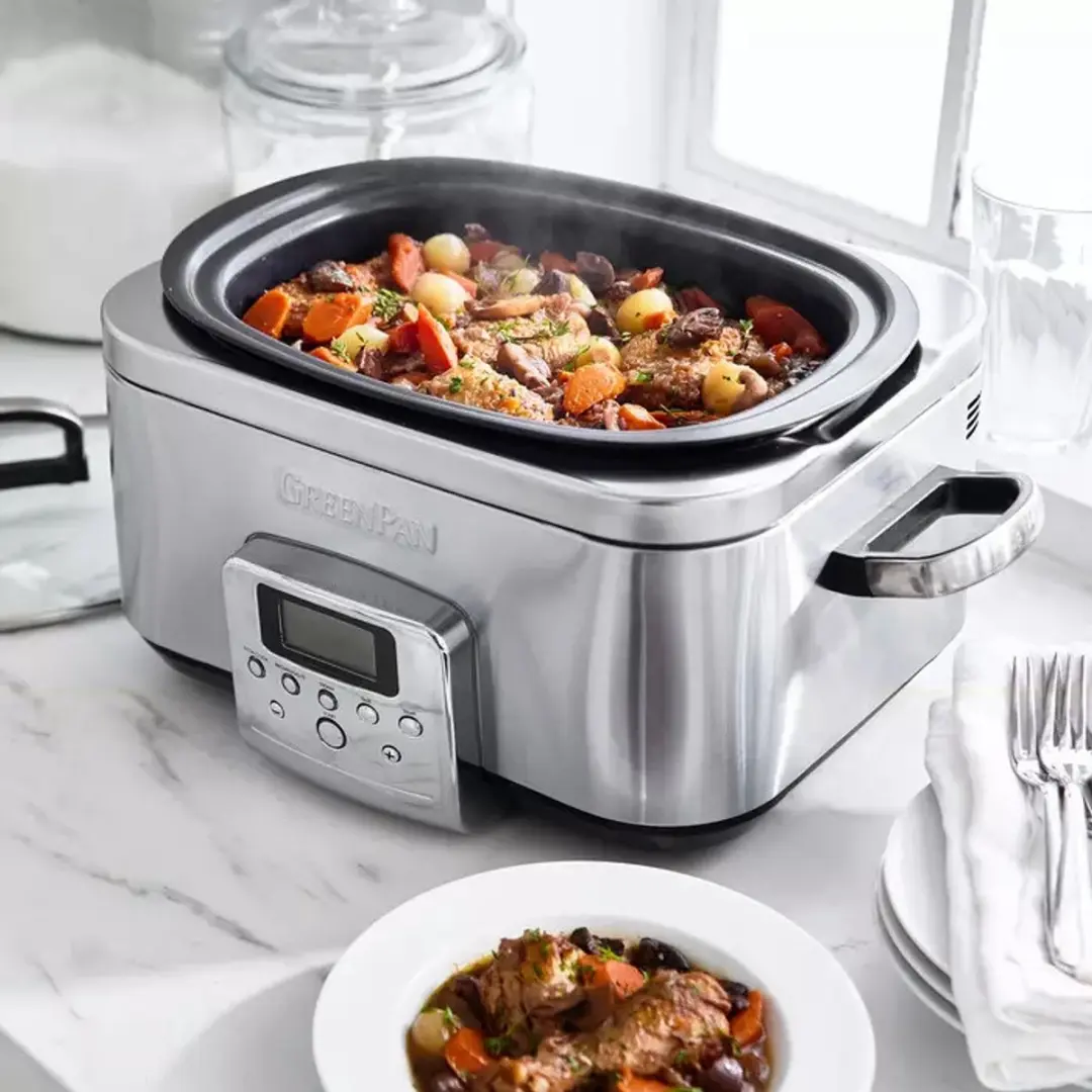 GreenPan Elite CC005313-001 Slowcooker 6L - 1350W - Cream