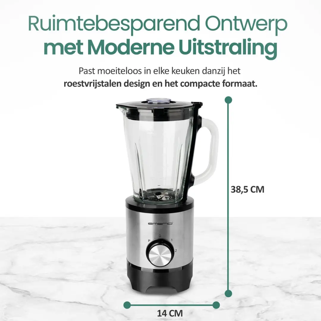 Emerio Blender BL-130988 500W - 1,5L - Zwart/Zilver