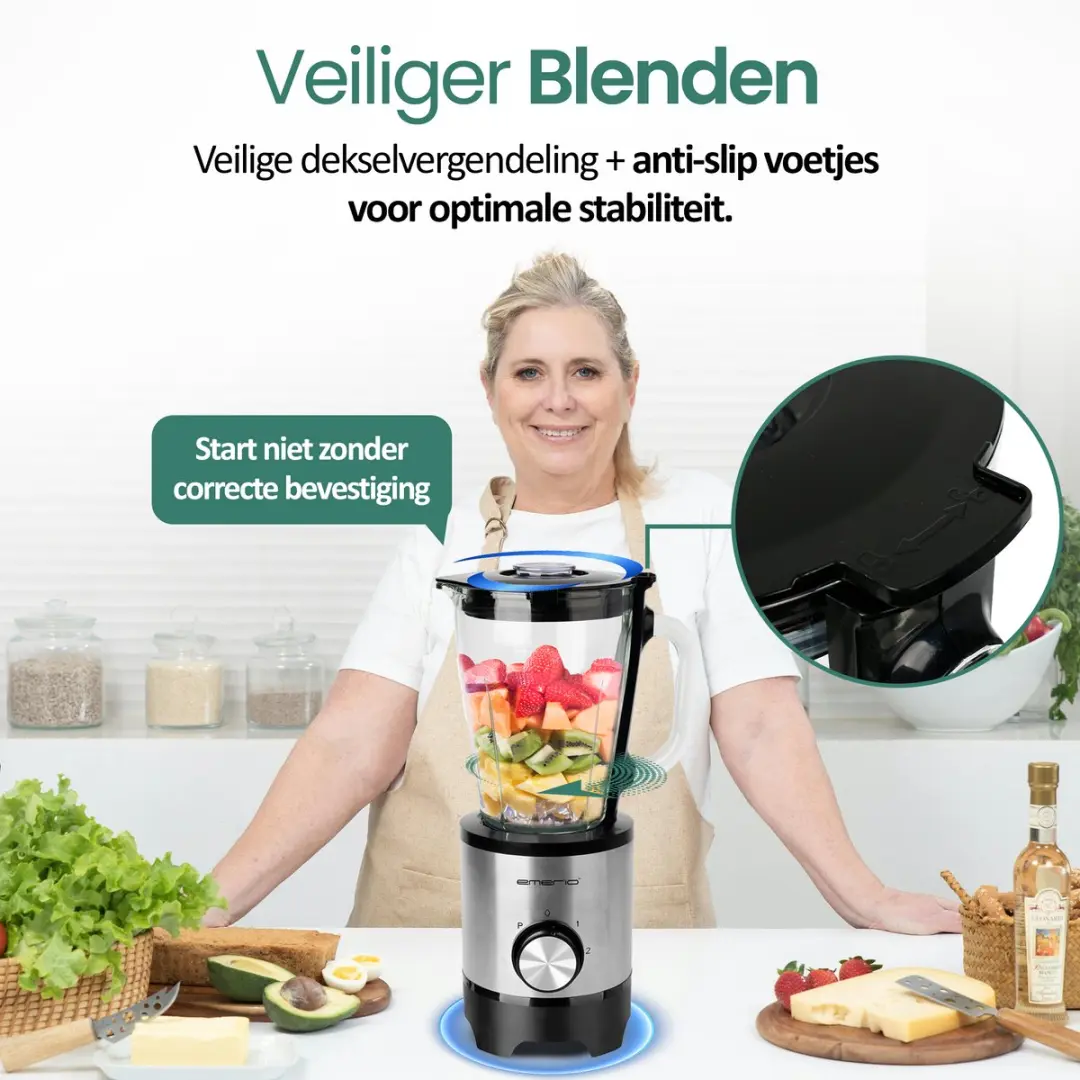 Emerio Blender BL-130988 500W - 1,5L - Zwart/Zilver