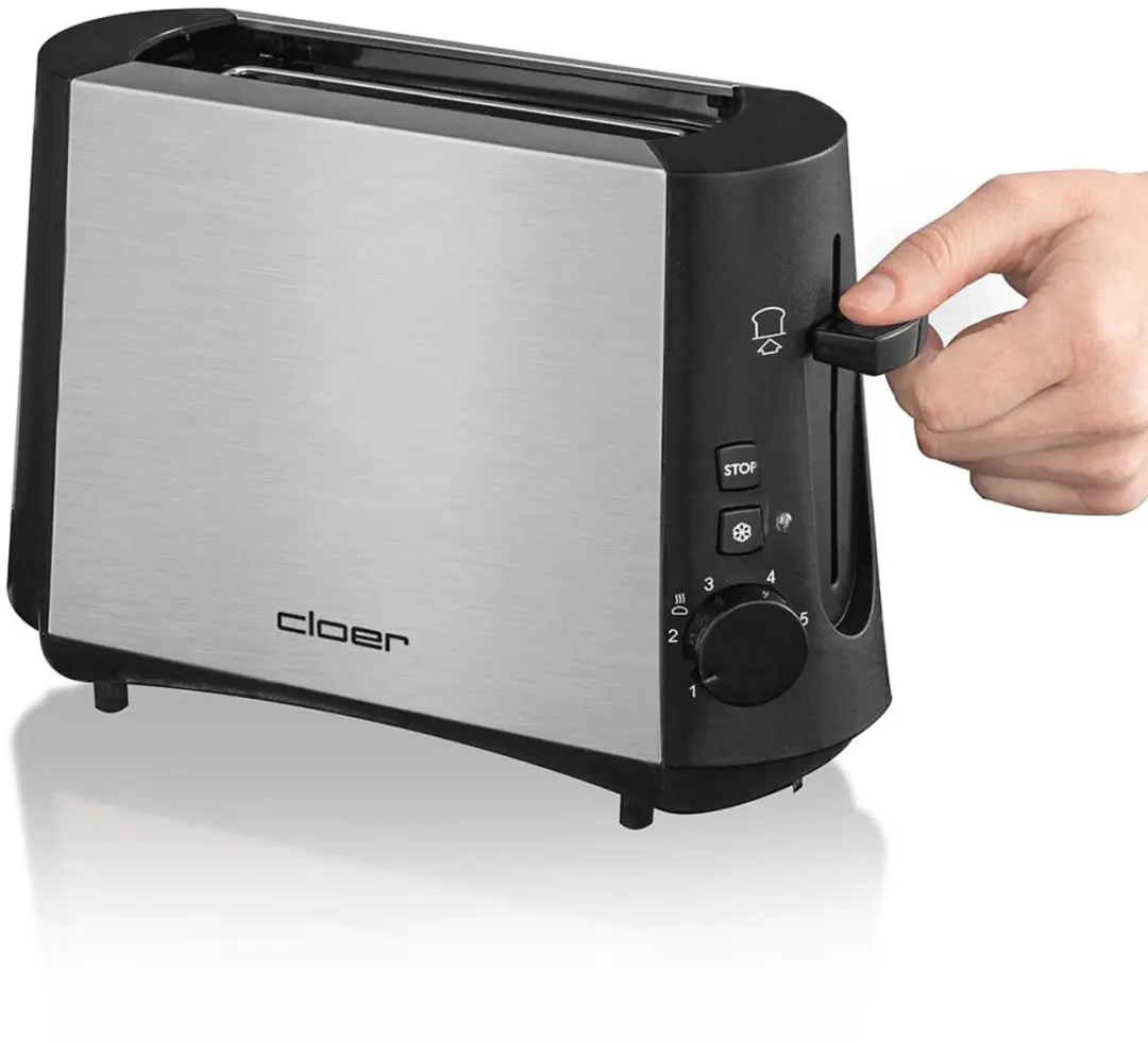 Cloer 3890 Broodrooster 1 Snede - 600W - Zilvergrijs