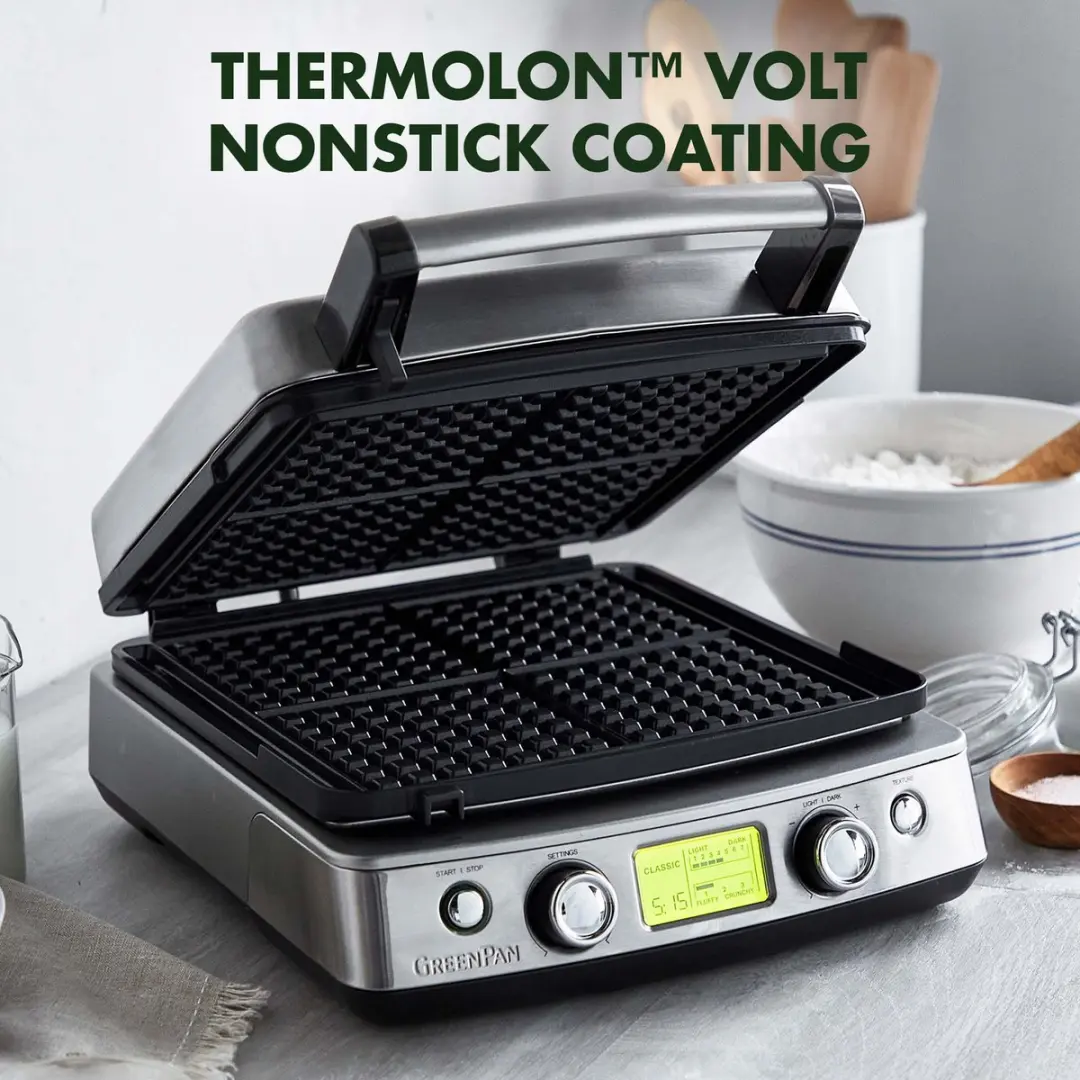 GreenPan Wafelijzer 1600W - 2 Sets Wafelplaten - Roestvrij Staal