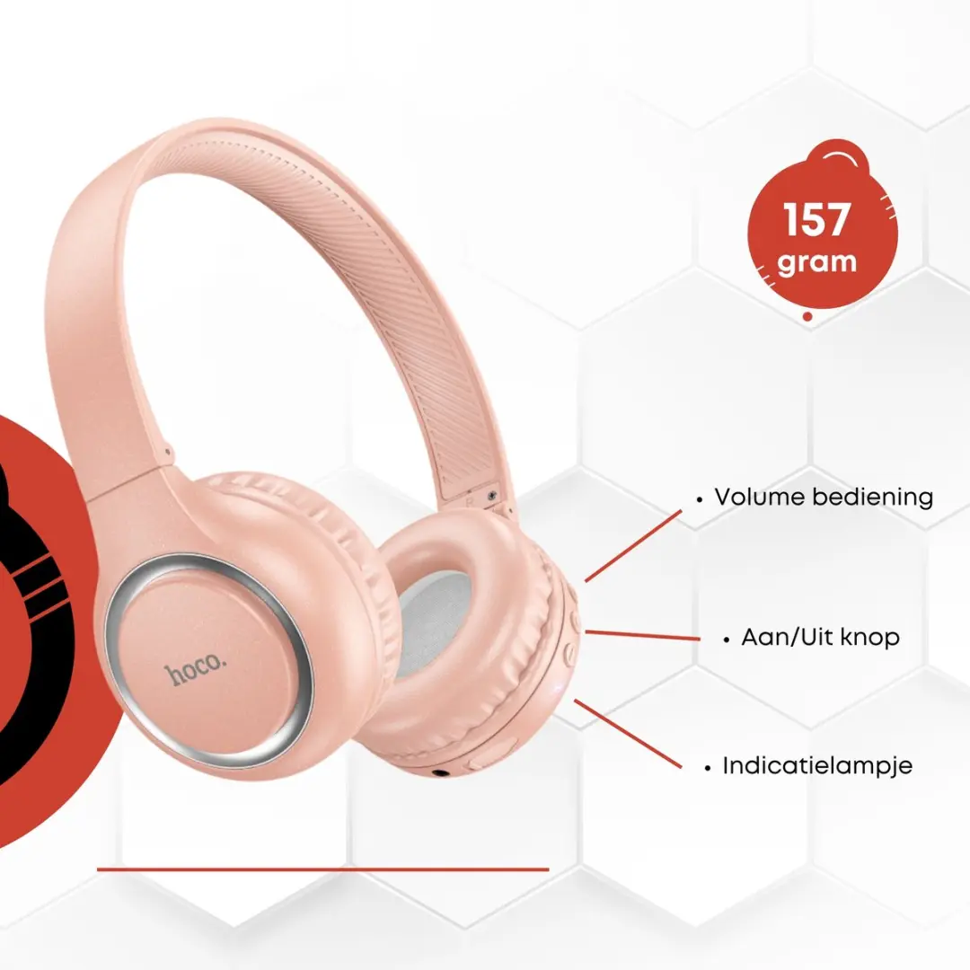 Hoco W41RT On-Ear Koptelefoon - Roze
