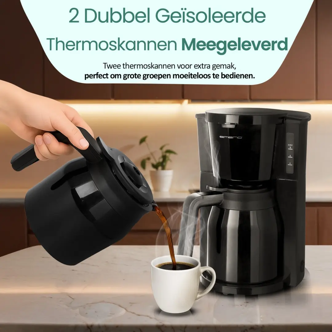 Emerio CME-125050 Koffiezetapparaat - 1L - 12 Kopjes - Zwart