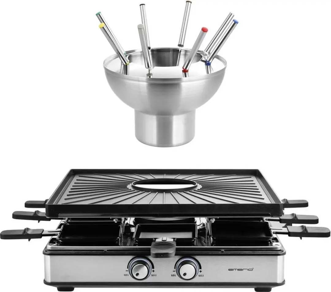 Emerio RG-128187 Raclettegrill 2200W - 8 Personen - Zwart