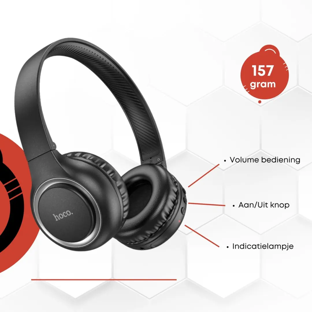 Hoco W41B On-Ear Koptelefoon - Zwart