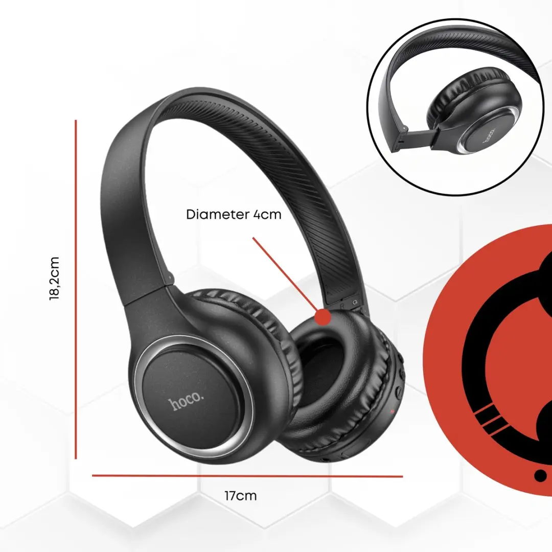 Hoco W41B On-Ear Koptelefoon - Zwart