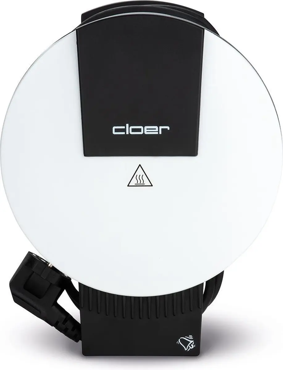 Cloer Wafelijzer 0181 - 930W - 2 Platen - Wit/Zwart