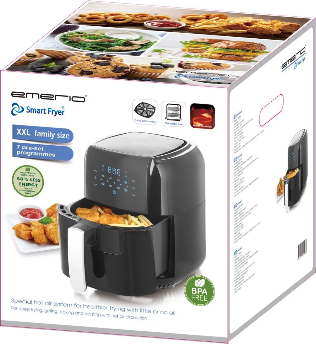 Emerio Smart Fryer AF-123544 - 1400W - 5.5L - Zwart