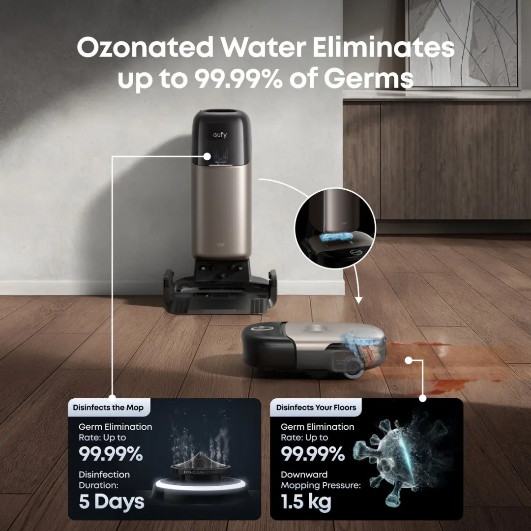 Eufy HydroJet S2 Stofzuiger/Dweilrobot - 30kPa - Zwart