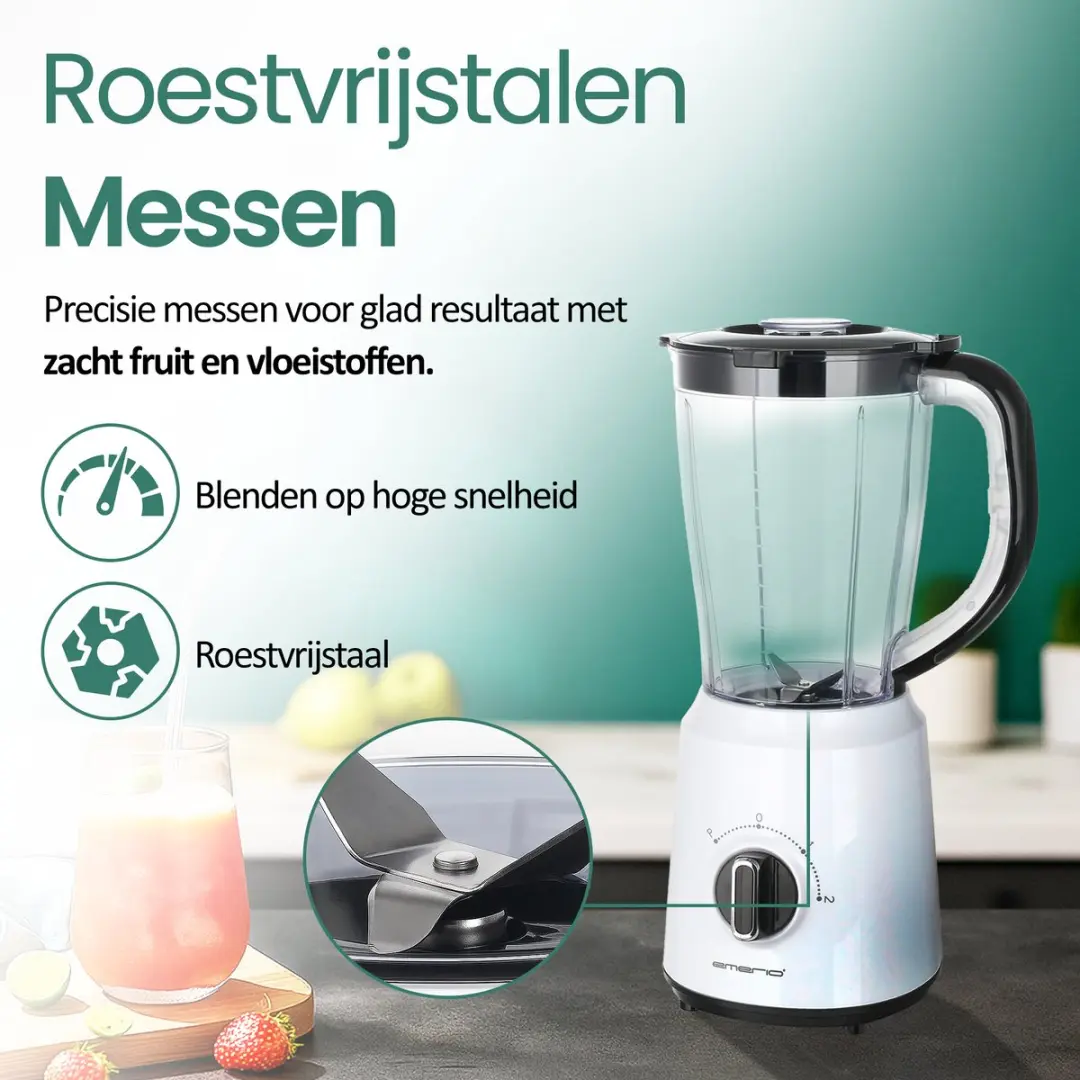 Emerio Blender BL-124816.7 1.5L - 500W - Wit - afbeelding 6 van 6