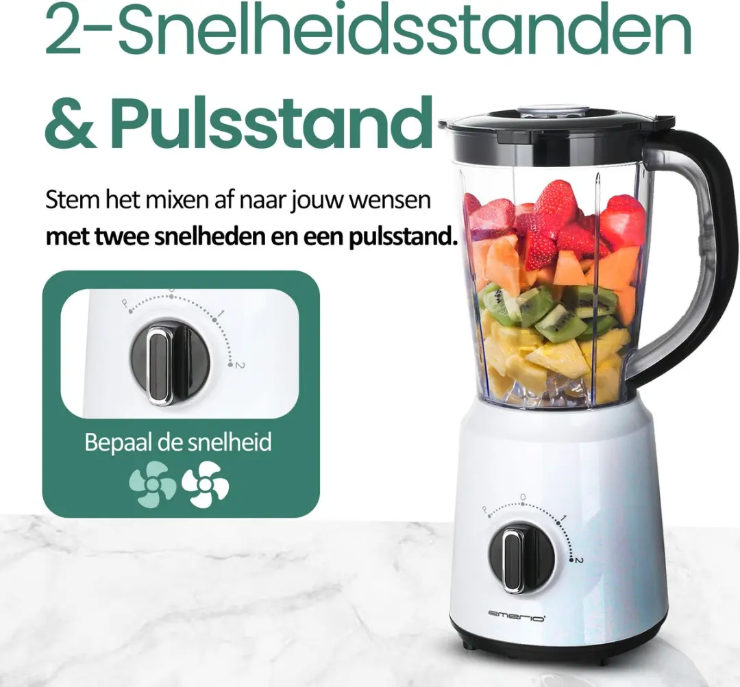 Emerio Blender BL-124816.7 1.5L - 500W - Wit