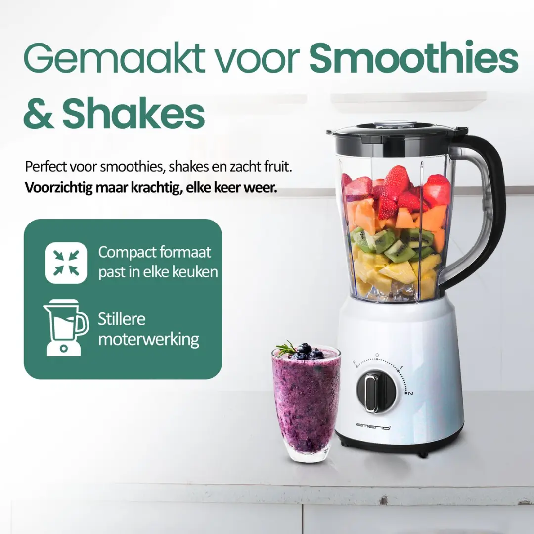 Emerio Blender BL-124816.7 1.5L - 500W - Wit