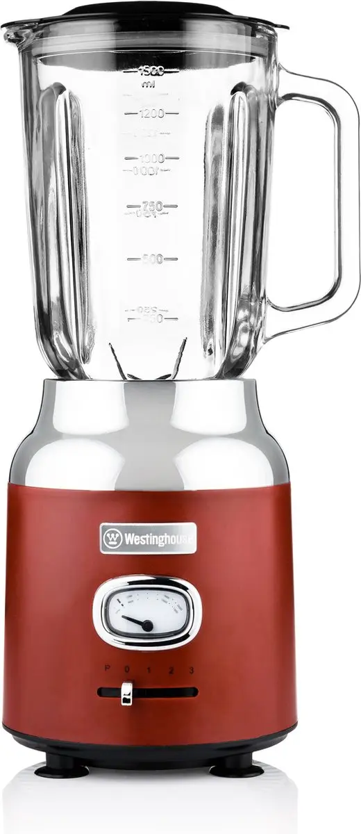 Westinghouse Retro 3-delige Set - Waterkoker 1,7L Broodrooster 4 Sneden Blender 1,5L - Rood