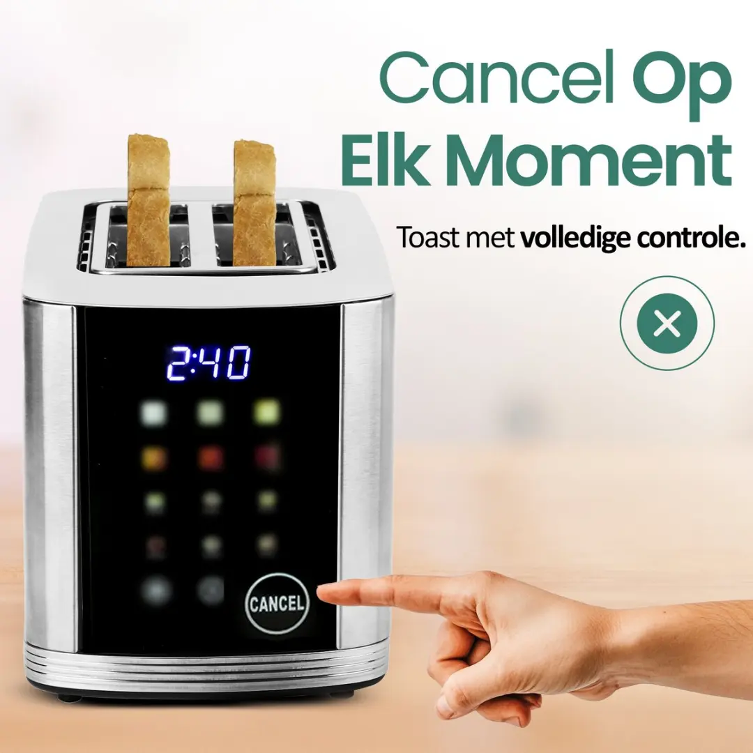 Emerio TO-132888 Broodrooster 2 Sleuven 800W - Zilverkleurig