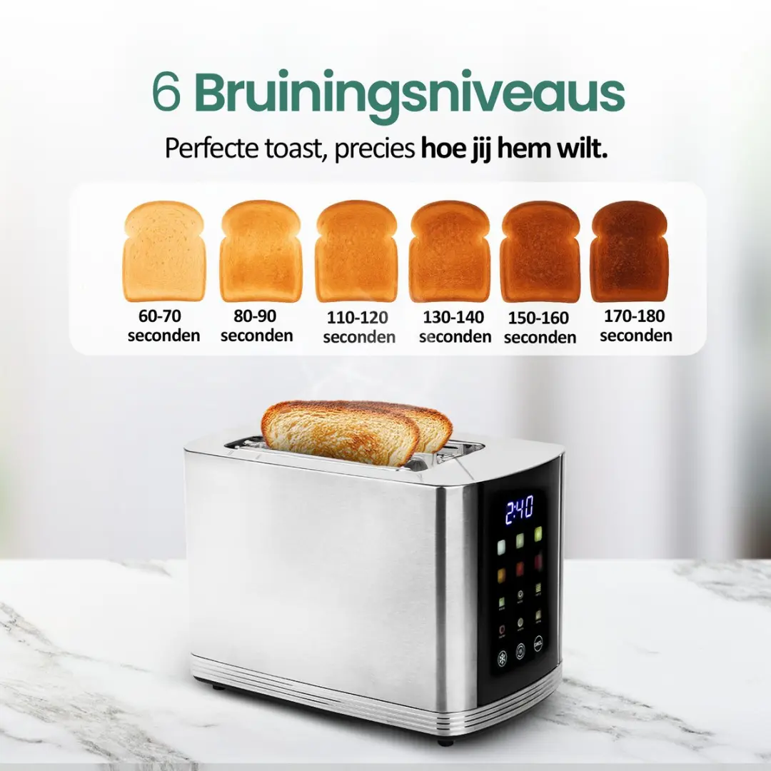 Emerio TO-132888 Broodrooster 2 Sleuven 800W - Zilverkleurig