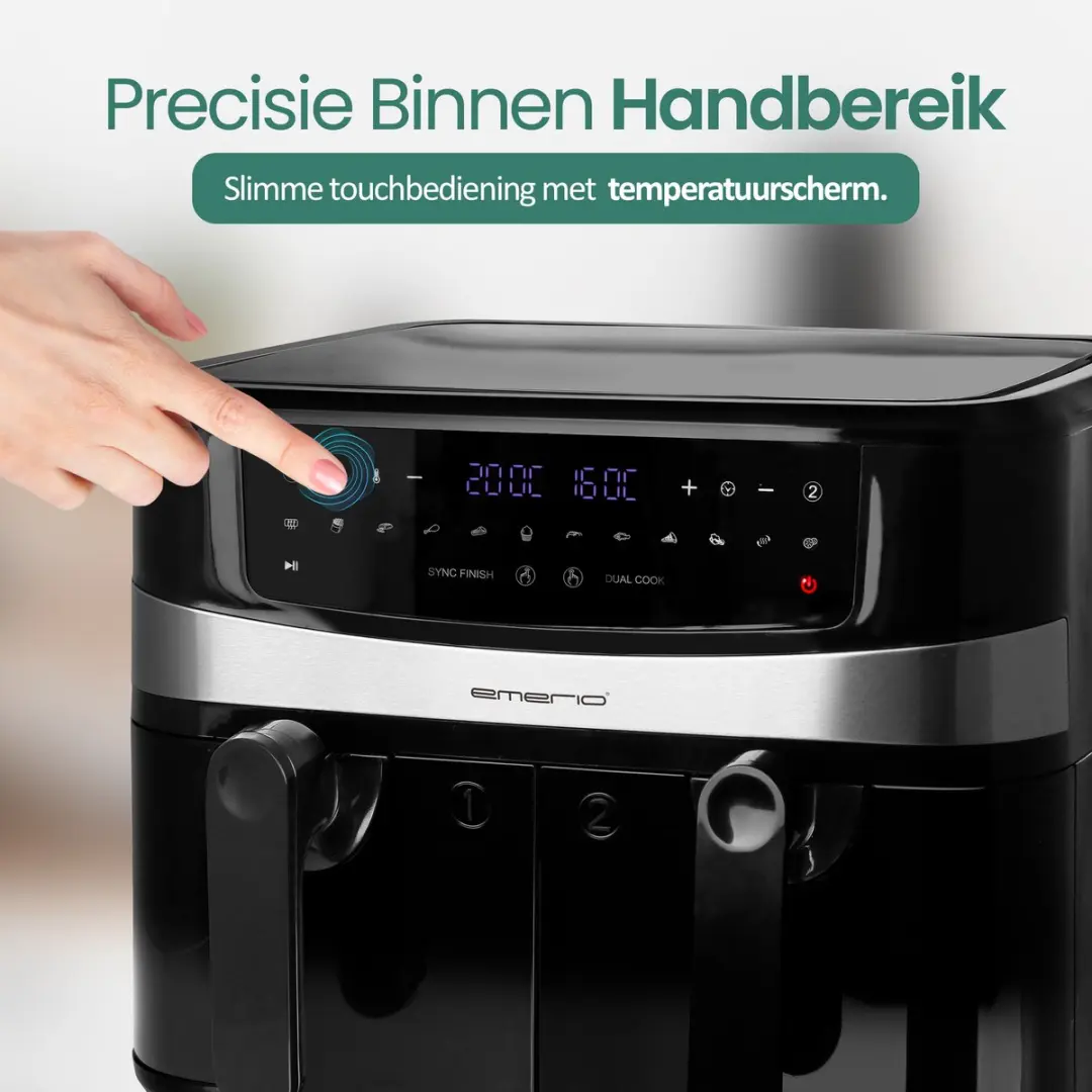Emerio XXL Airfryer AF-126672.4 2400W - 10L - Zwart - afbeelding 6 van 6