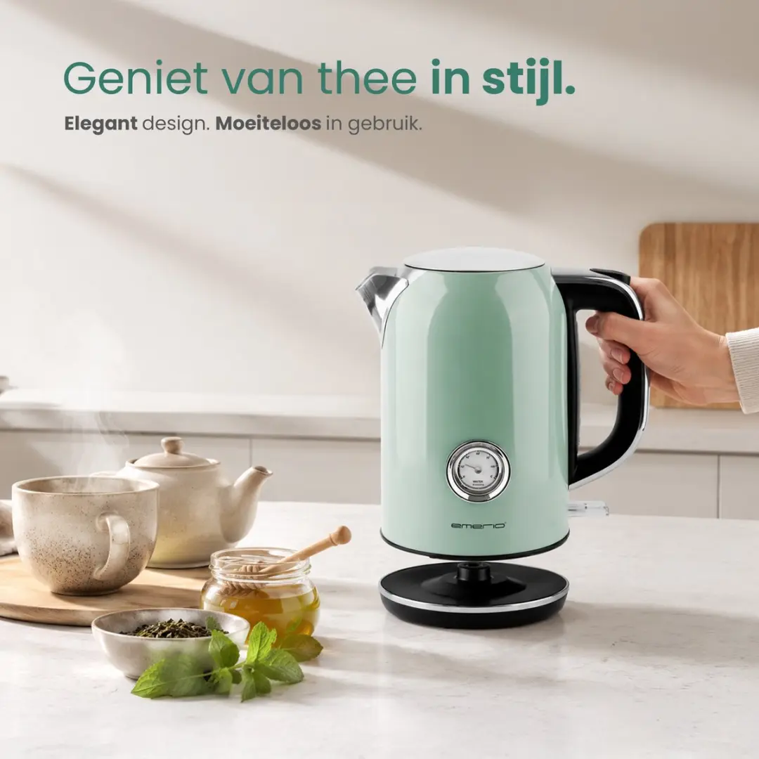 Emerio Retro Waterkoker WK-133282 Groen - 1.7L 2200W