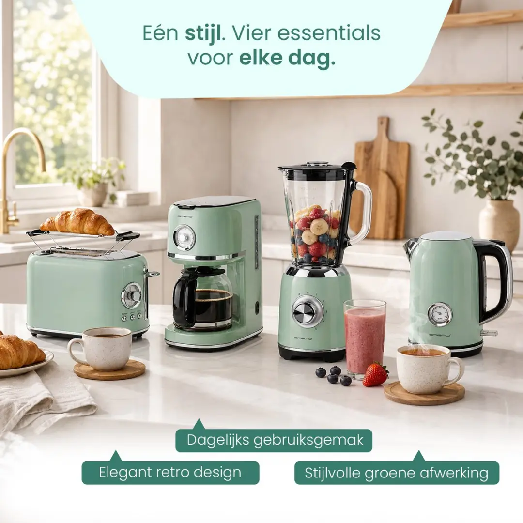 Emerio Retro Waterkoker WK-133282 Groen - 1.7L 2200W