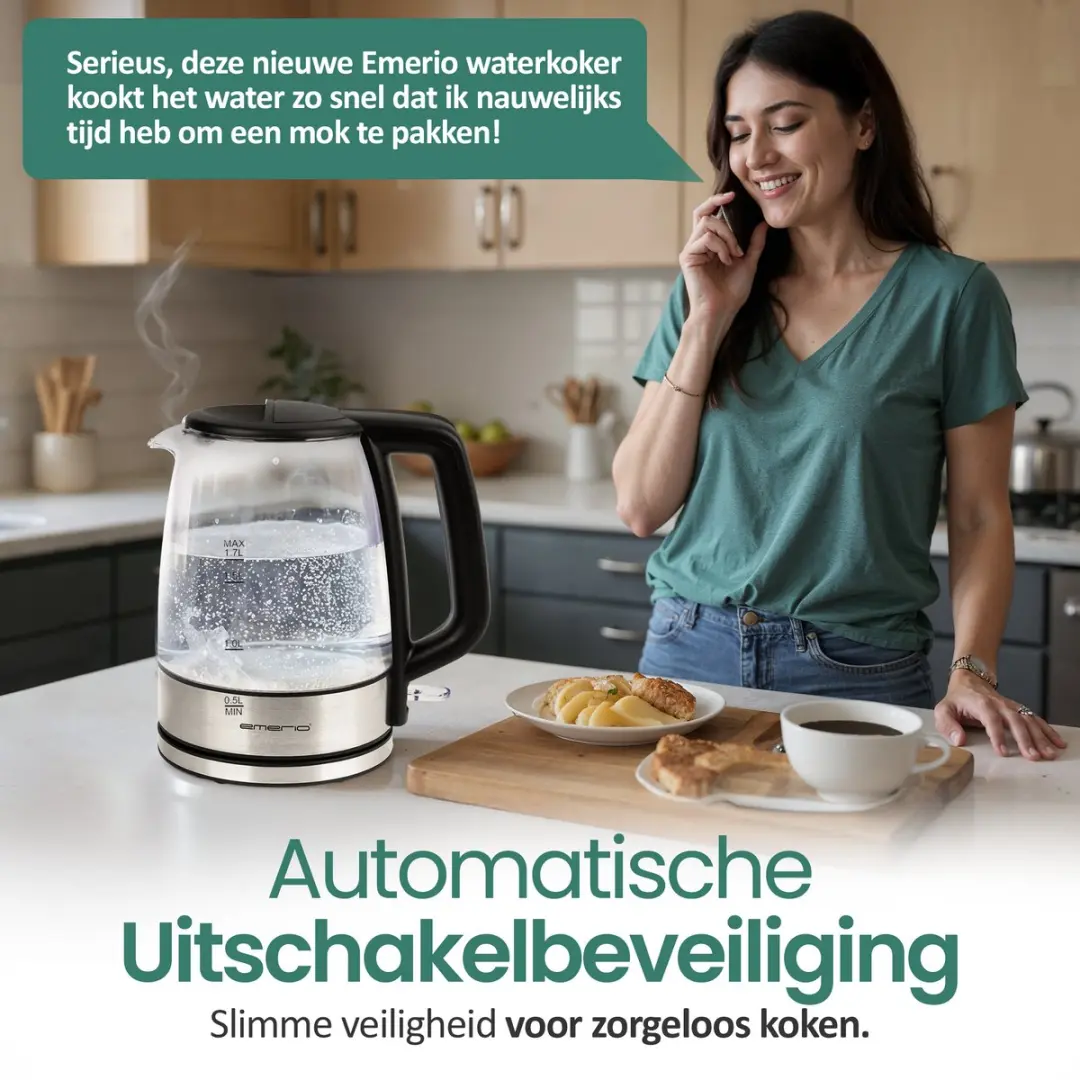 Emerio Waterkoker WK-130126 1.7L - 2200W - Glas/RVS - afbeelding 6 van 6