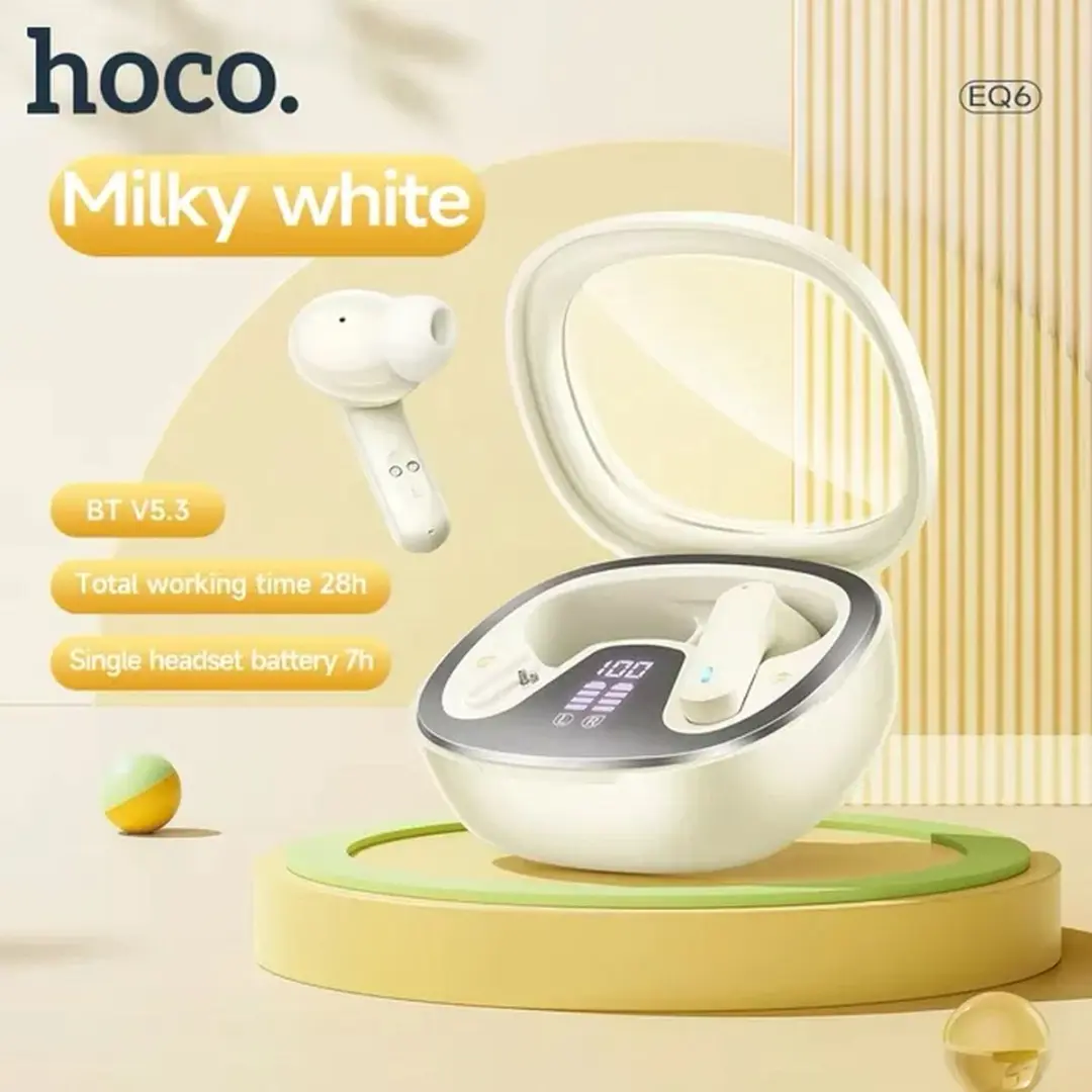 Hoco EQ6 Draadloze Oortjes Bluetooth 5.3 - Beige