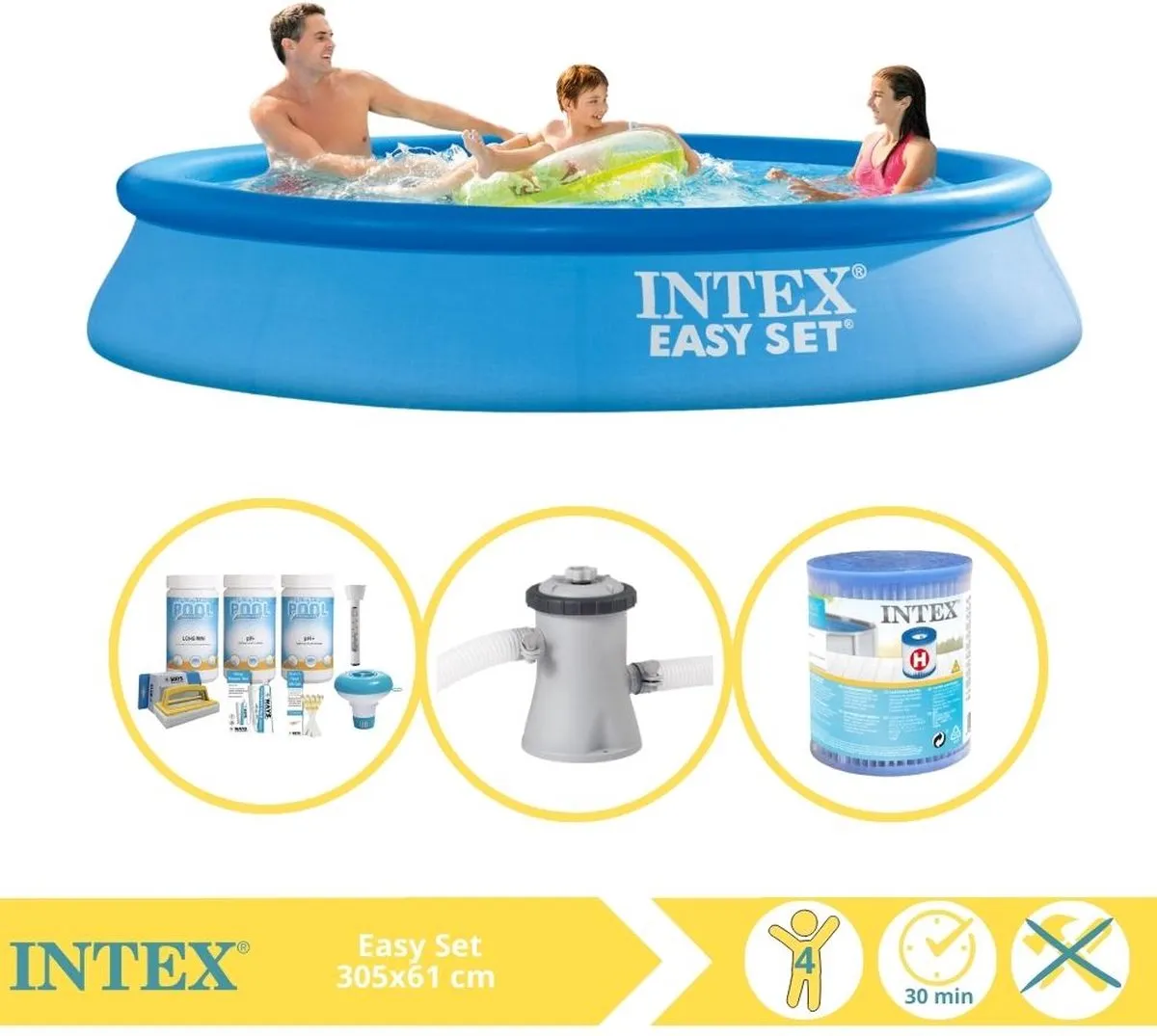Intex Easy Set 28116NP Opblaaszwembad 305x61cm