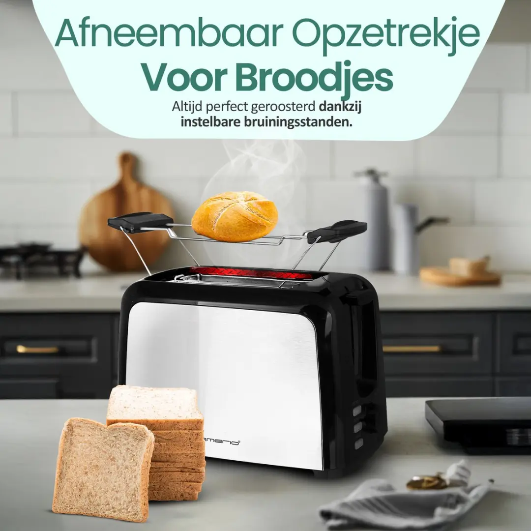 Emerio Broodrooster TO-123924 750W - 2 Sleuven - Zwart