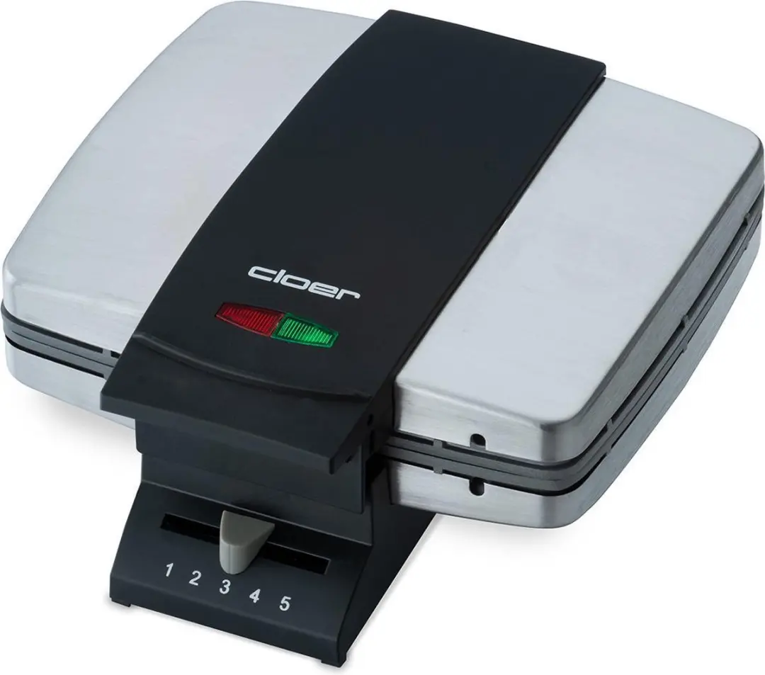 Cloer Brussels Wafelijzer 1445 930W - 2 Platen - RVS
