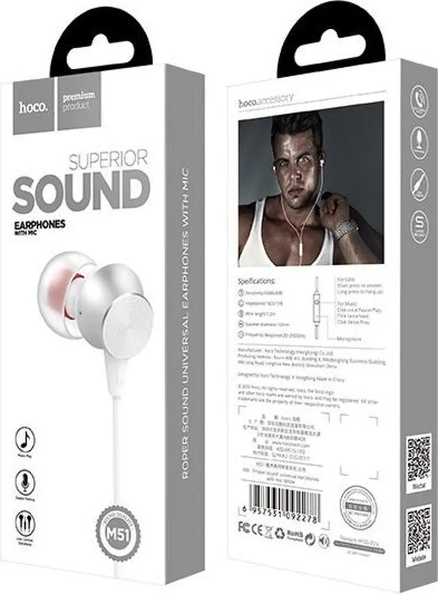 Hoco M51 Superior Sound Koptelefoon - Metallic Zilver - afbeelding 6 van 6