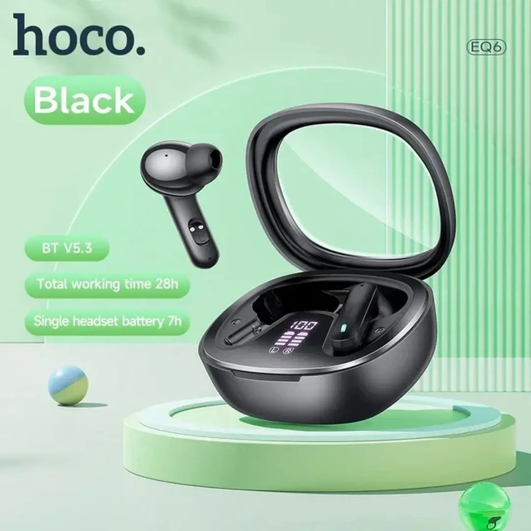 Hoco EQ6 Draadloze Oortjes Bluetooth 5.3 - Zwart