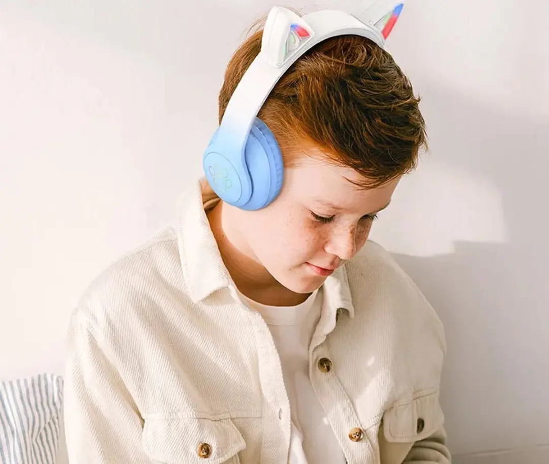 Hoco W42 Draadloze Kinderkoptelefoon - Max 85dB - Blauw Katten