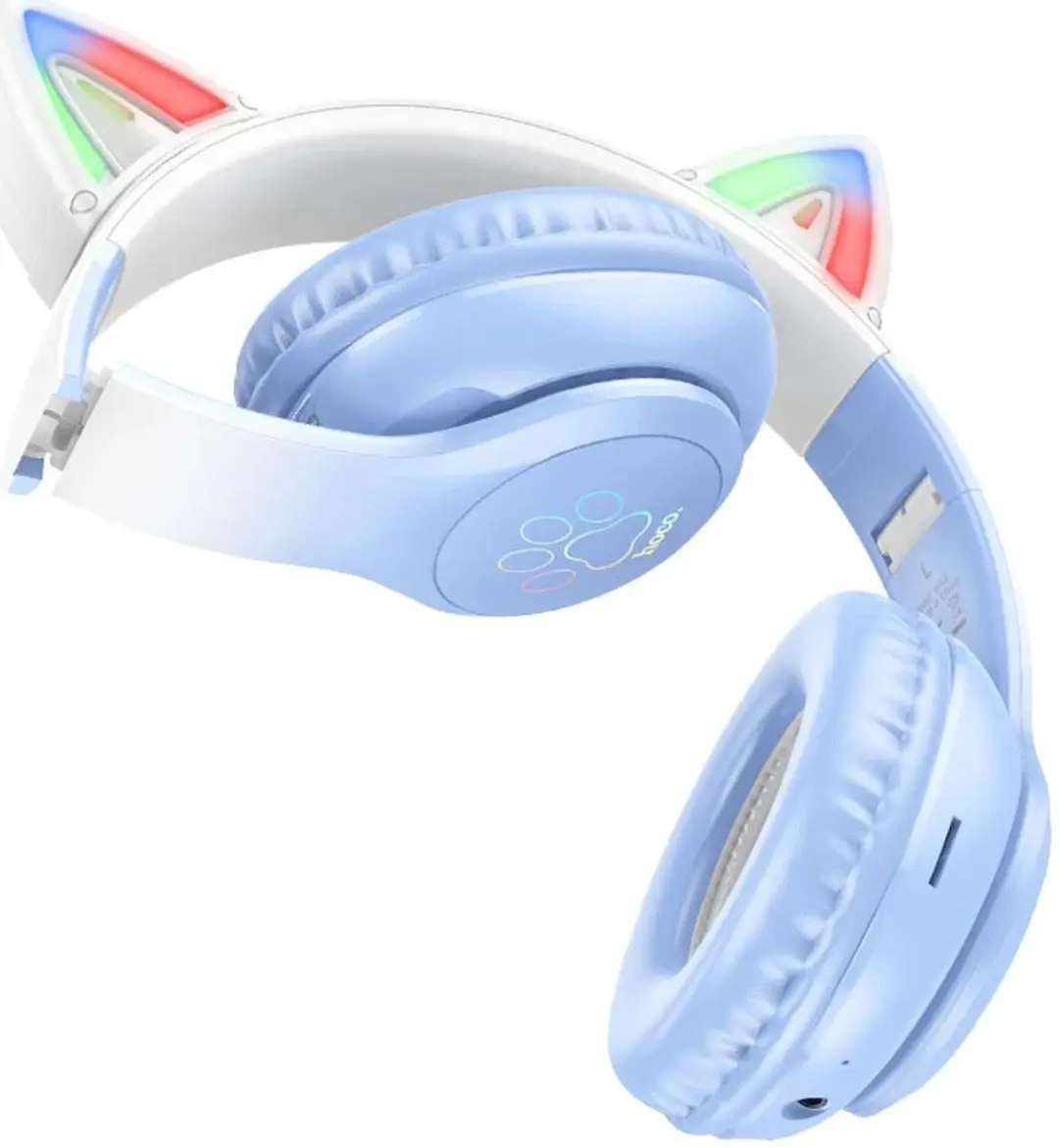 Hoco W42 Draadloze Kinderkoptelefoon - Max 85dB - Blauw Katten