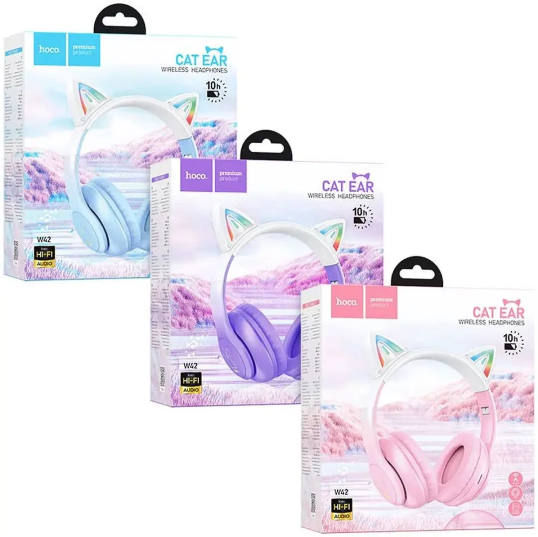 Hoco W42 Draadloze Kinderkoptelefoon - Roze - Max 85 dB
