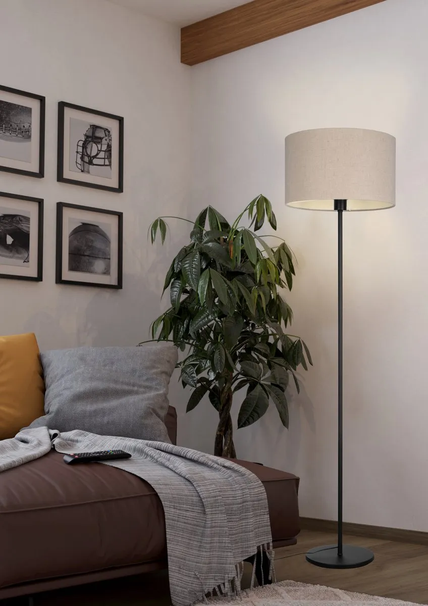 Eglo Feniglia Vloerlamp E27 151cm - Beige/Zwart