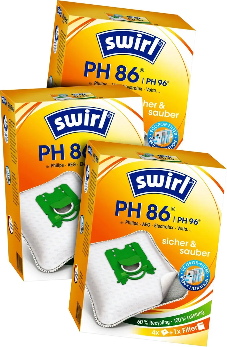 Swirl PH86/PH96 Stofzuigerzakken 3-pack