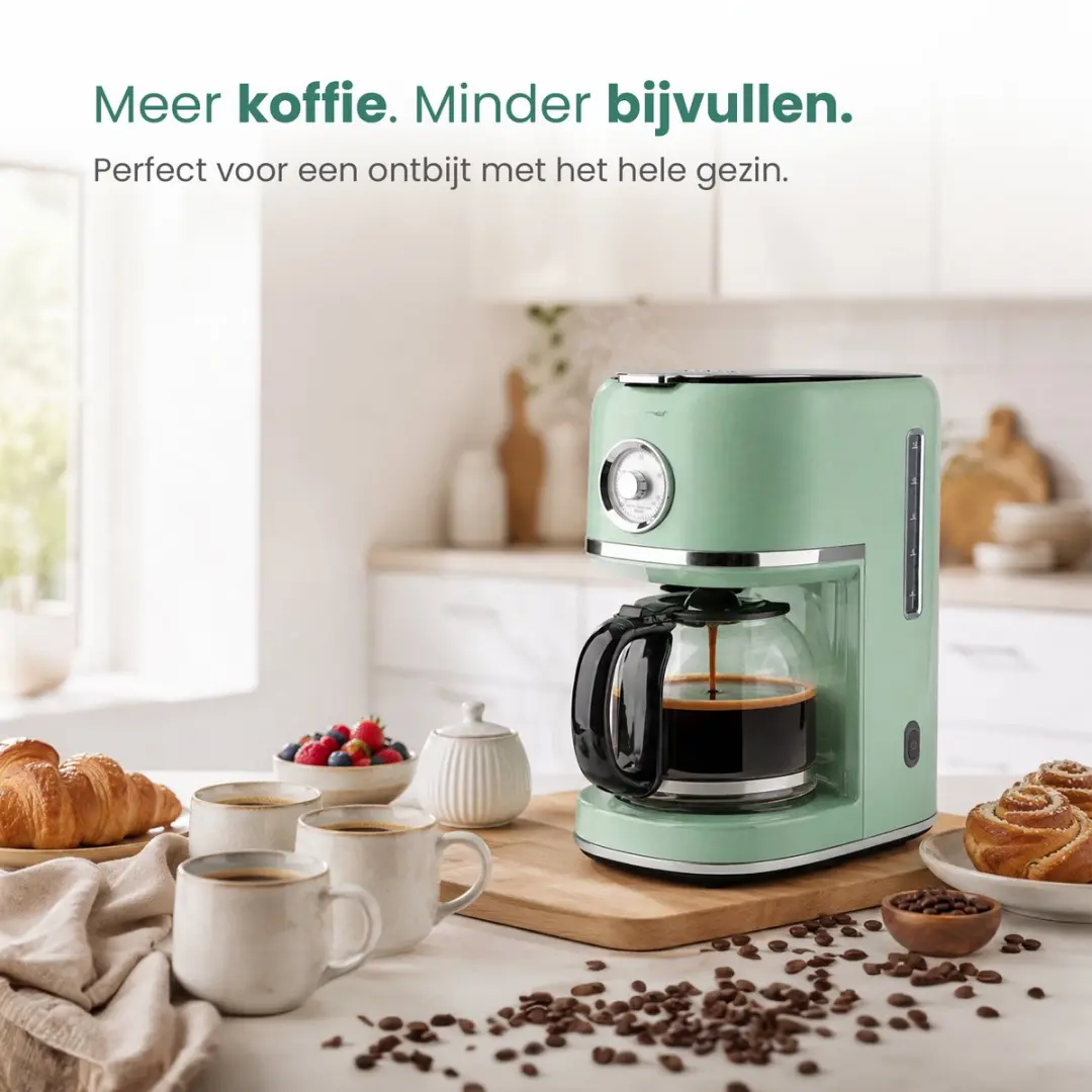Emerio Retro Koffiezetapparaat CME-133280 - 1.5L - Groen