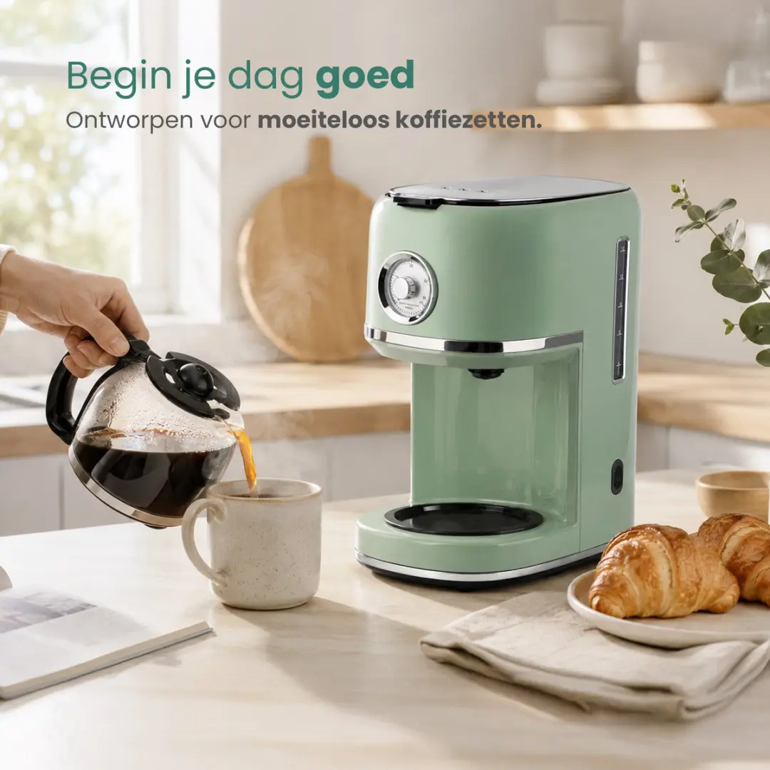 Emerio Retro Koffiezetapparaat CME-133280 - 1.5L - Groen