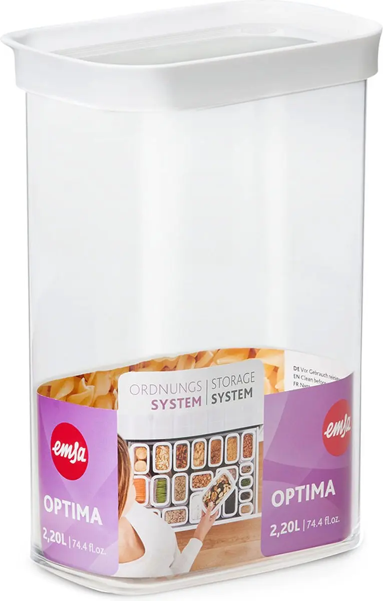 Emsa Optima N1142300 Rechthoekige Container 2,2L - Droogvoedsel
