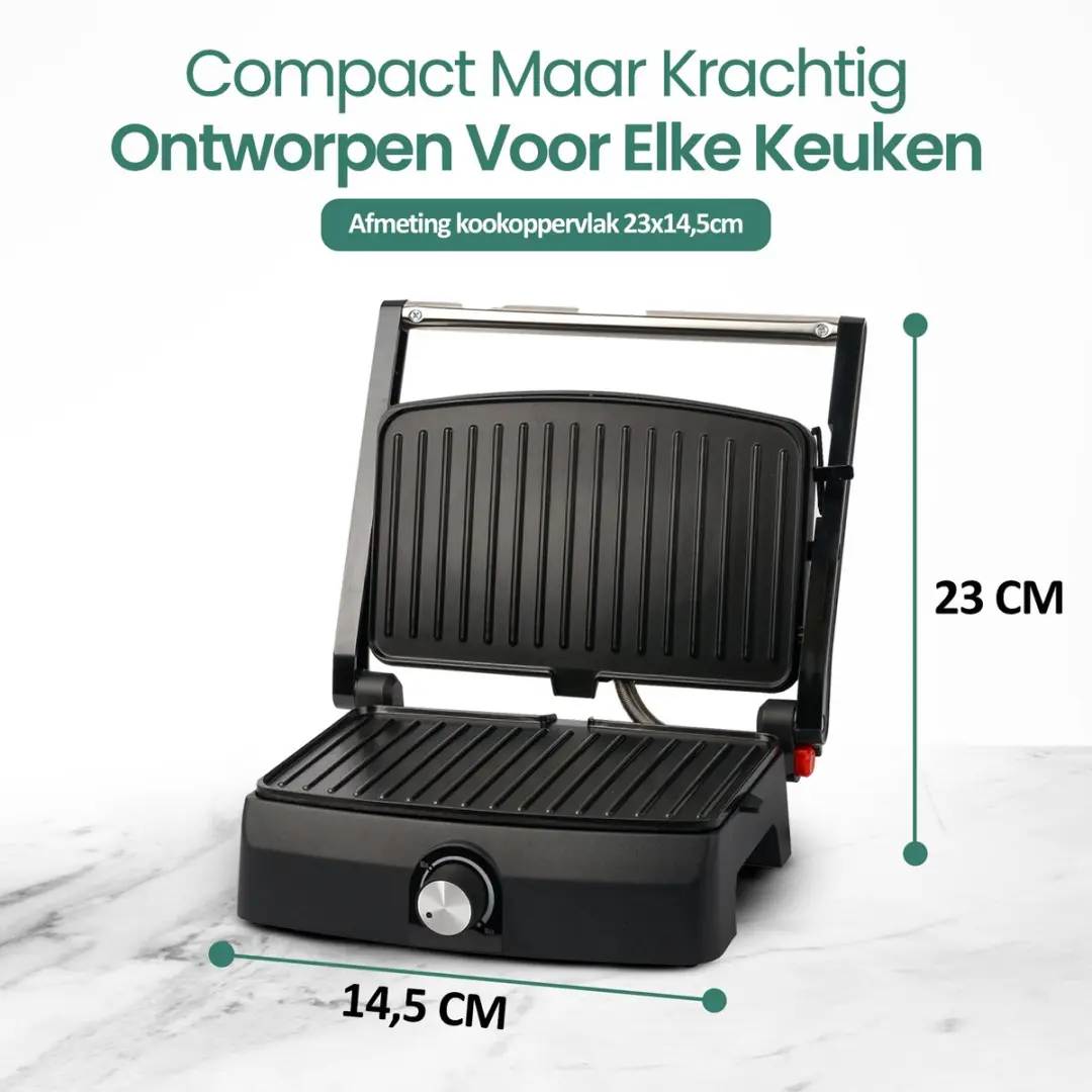 Emerio CG-130861 Contactgrill - 750W - 23x14,5cm - Zwart/RVS